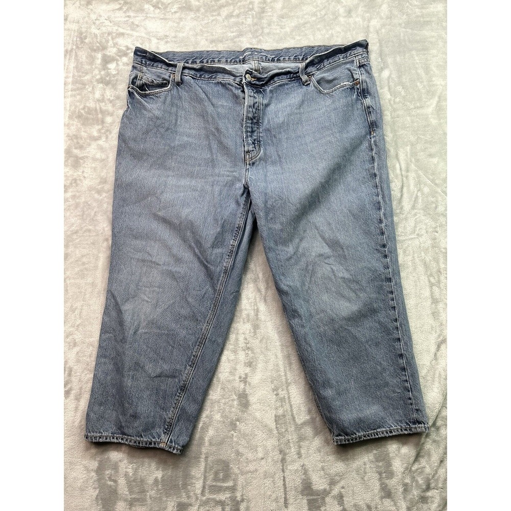 Old Navy Womens Plus Sz 22 Jeans Blue Mid Rise Slouchy Straight Button Fly Pants